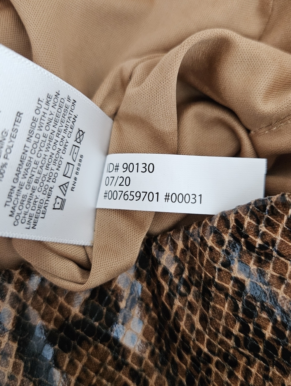 Express Straight Pencil Midi Skirt Brown Black Snakeskin Print Lined Zip 00 - Picture 7 of 7